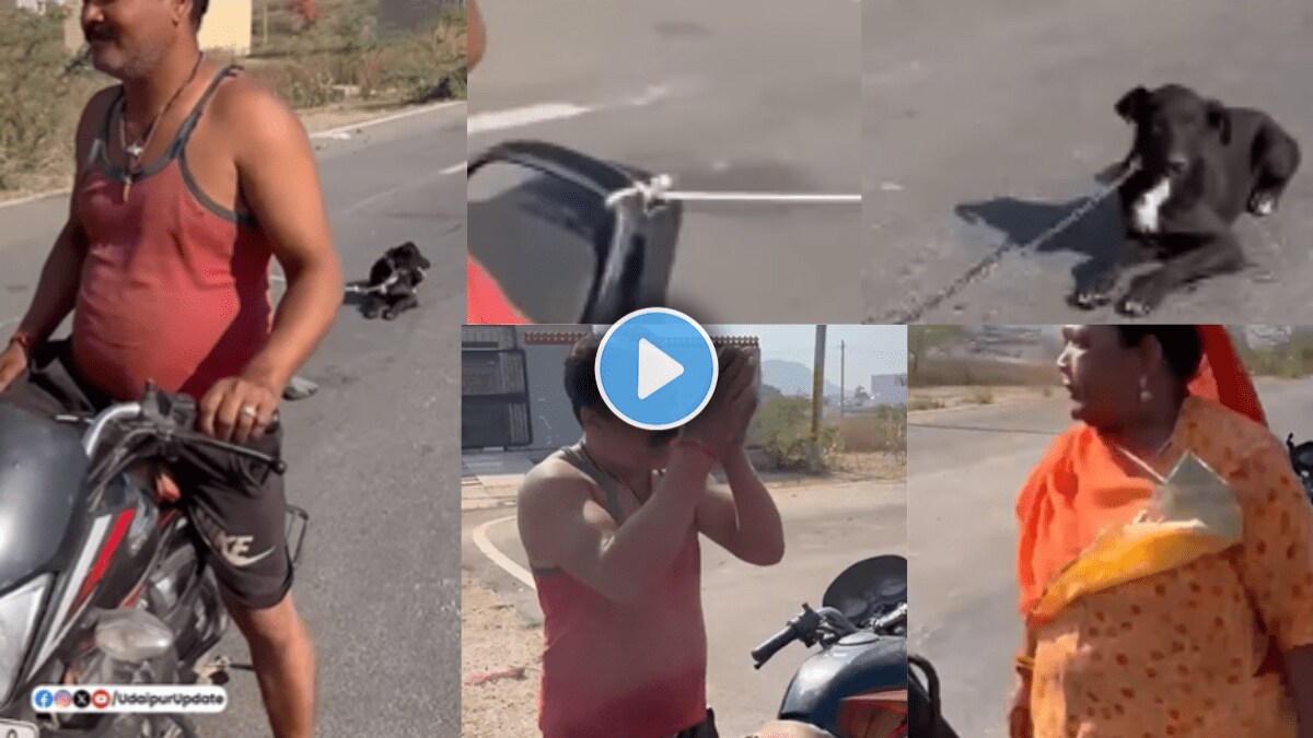 Man Drags Dog Behind Bike