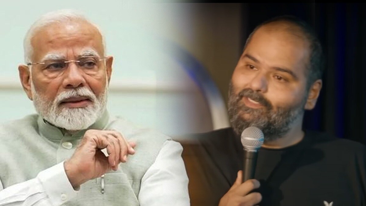 PM Narendra Modi and Kunal Kamra
