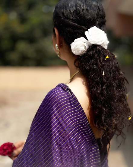 priyadarshini indalkar in purple saree