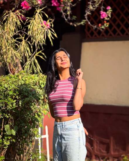 Shivani Mundhekar Pink Crop Top Look