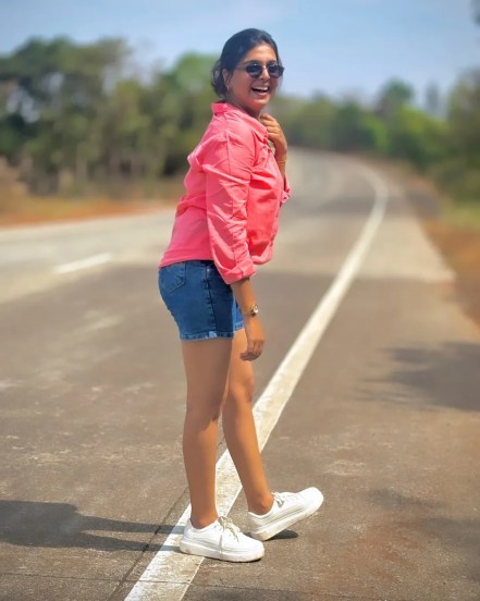 Shivani Naik Denim Shorts Look