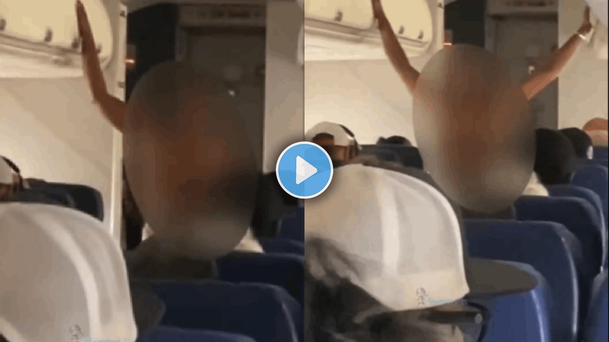 Woman removed her clothes naked in flight phoenix bound southwest video viral on social media