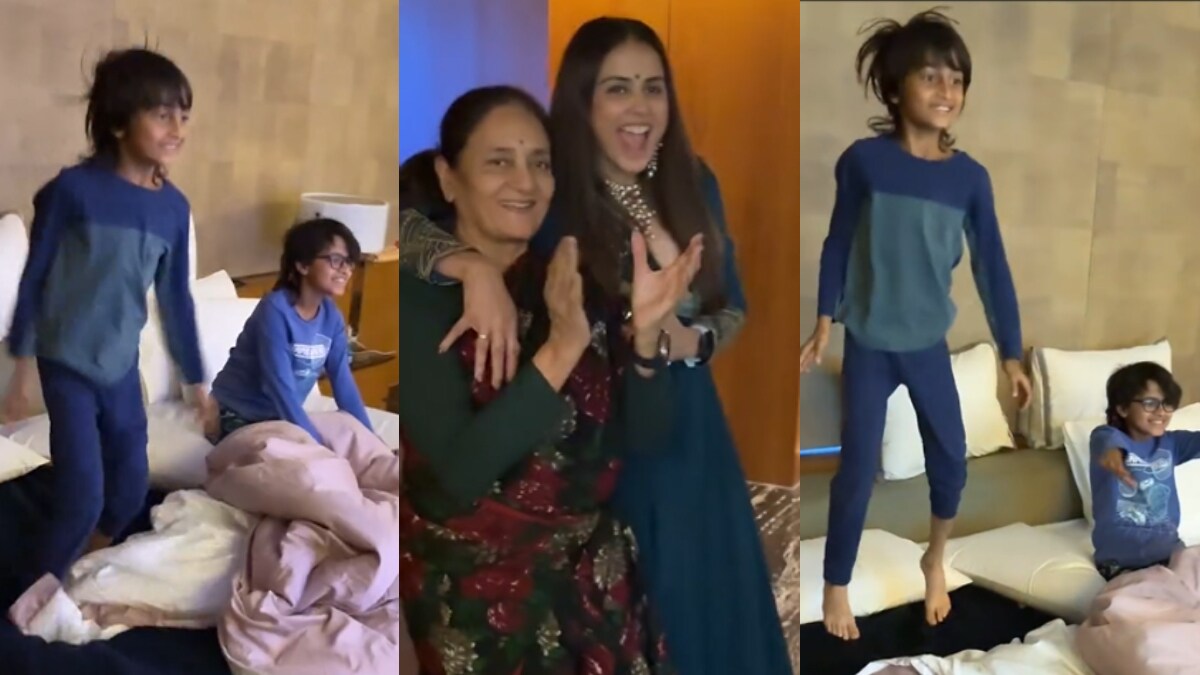 Genelia Deshmukh hugs mother-in-law as India wins ICC Champions Trophy 2025 and her sons also start dancing video viral