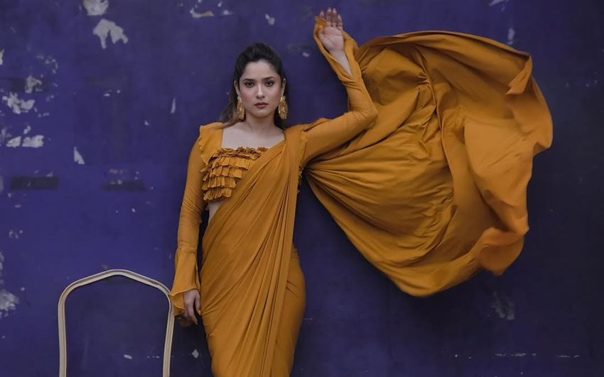 Ankita Lokhande Saree Look