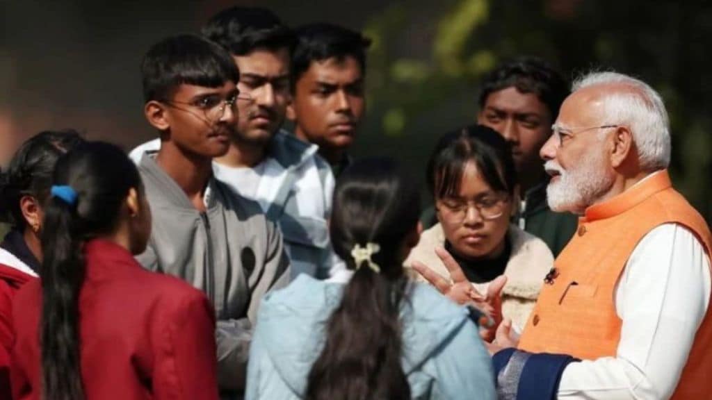 परीक्षा पे चर्चा : नरेंद्र मोदी विद्यार्थ्यांशी संवाद साधताना (Source: Instagram/@bjp4india)