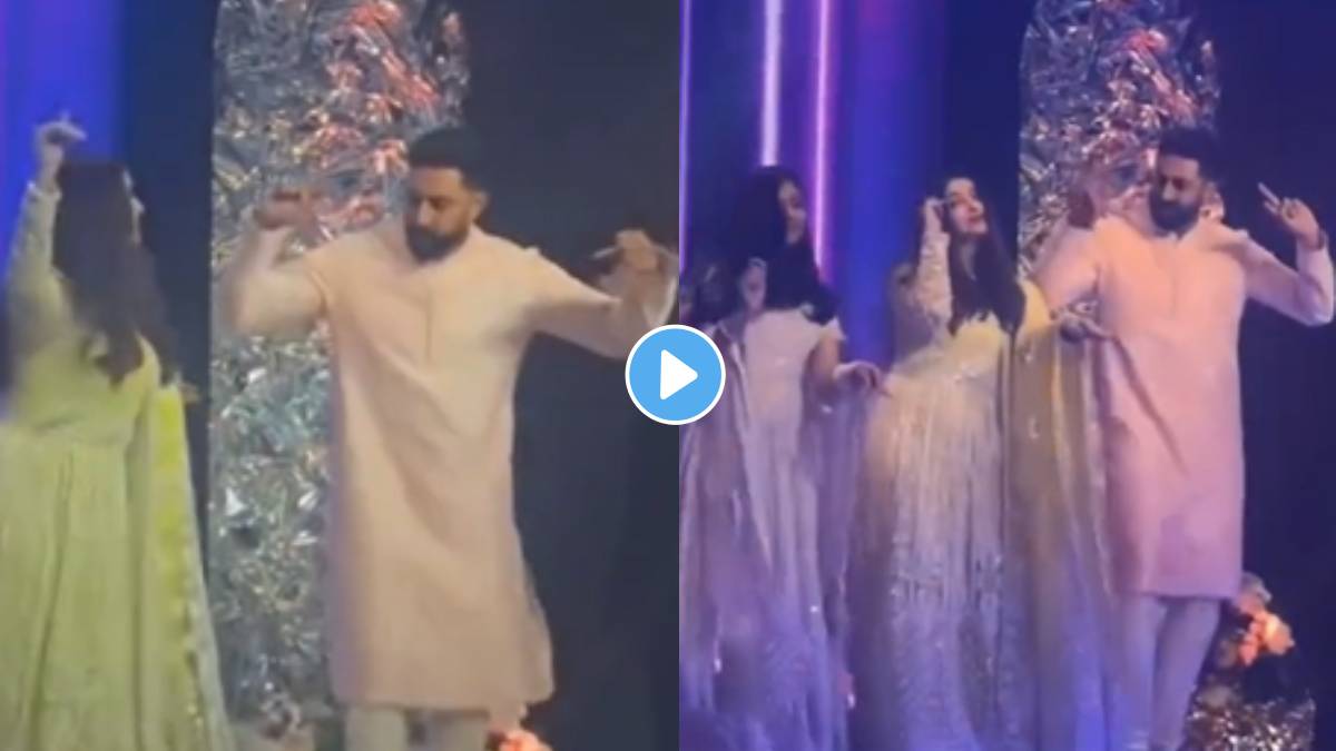 Aishwarya Rai Bachchan and Abhishek Bachchan dance on Kajra Re song with daughter aaradhya video goes viral on social media