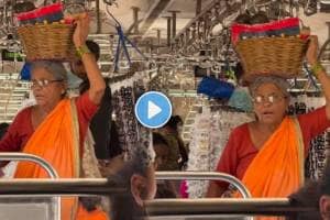 Grandmother selling Avocado in Mumbai Local
