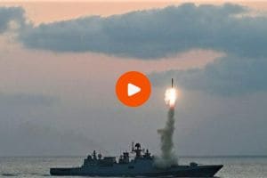 Indian Navy warship fires anti-ship missile during combat readiness drill