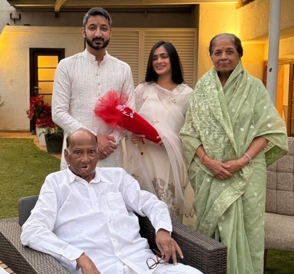 Jay Ajit Pawar Rutuja Patil Engagement Photos