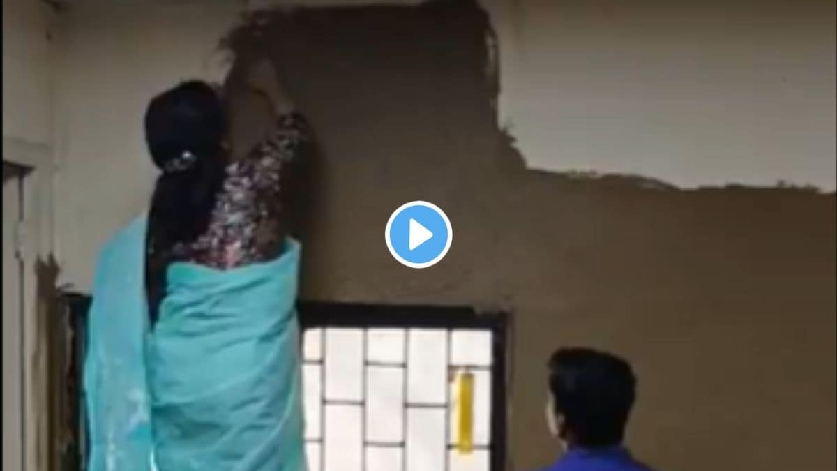 college principal coats classroom with cow dung Viral Video