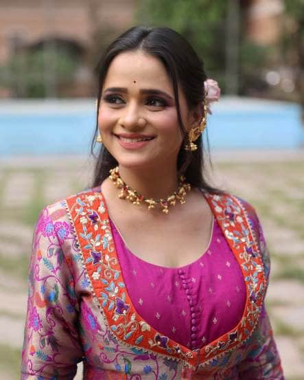 Madhura Joshi Pink Paithani Dress