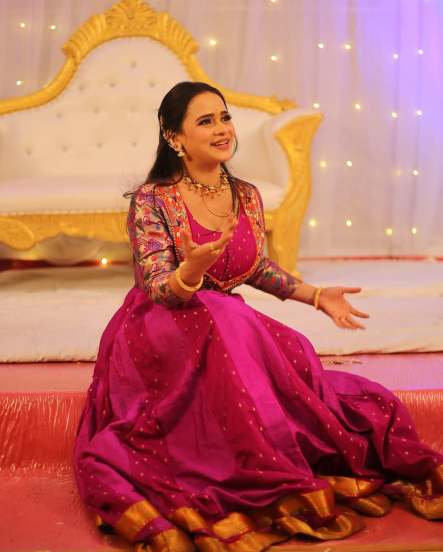 Madhura Joshi Pink Paithani Dress