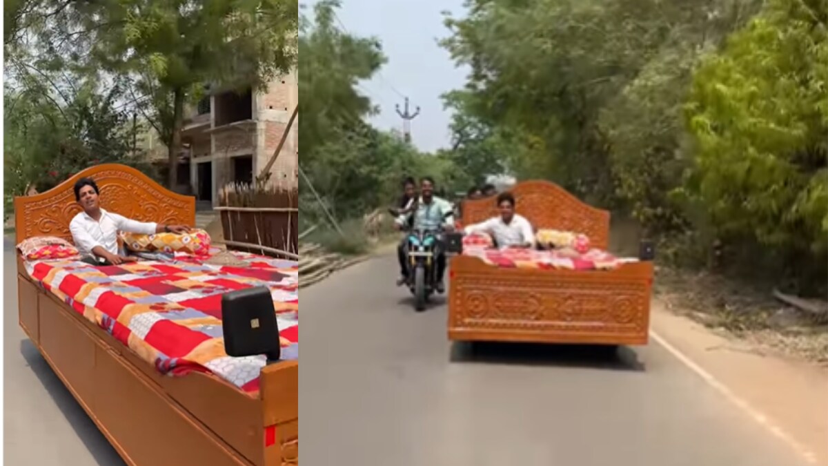 Man cruises through West Bengals roads in a fully functional bed-car