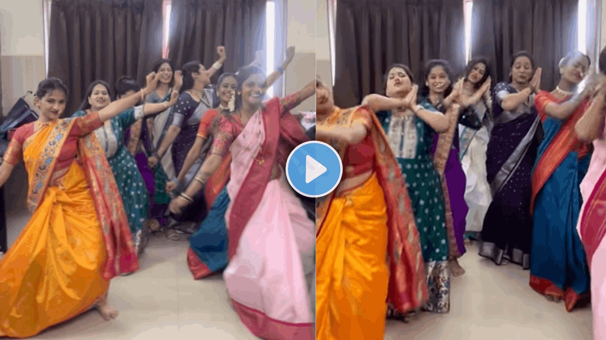 Natin marli mithi dance video young women dances on marathi trending song video viral on social media