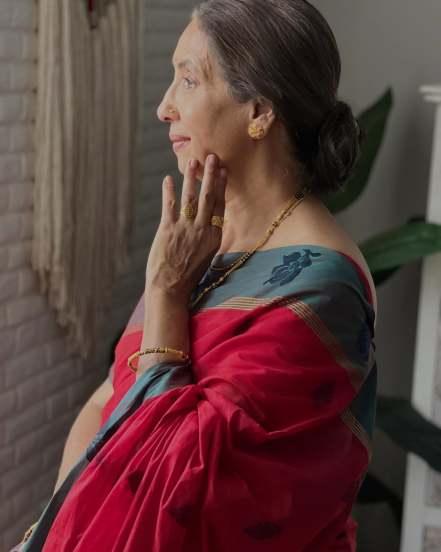 Neena Kulkarni Black Cotton Paithani Saree