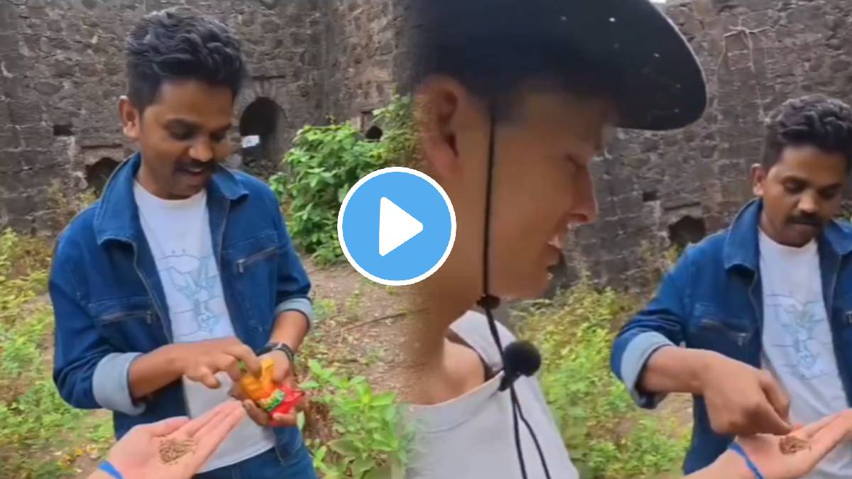 Shocking video marathi boy feeds tobacco to new zealand youth in murud janjira fort raigad