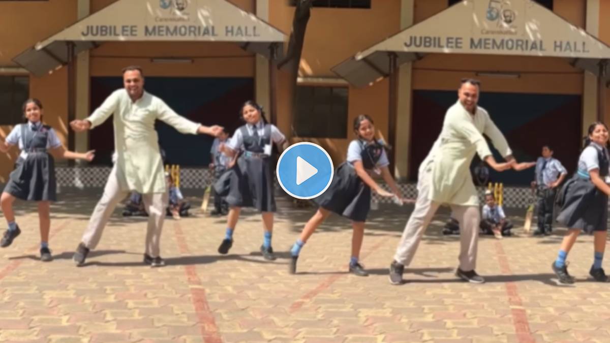 students dance with teacher