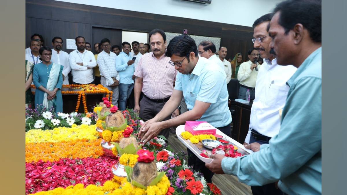 water management action fortnight began with water puja by Collector