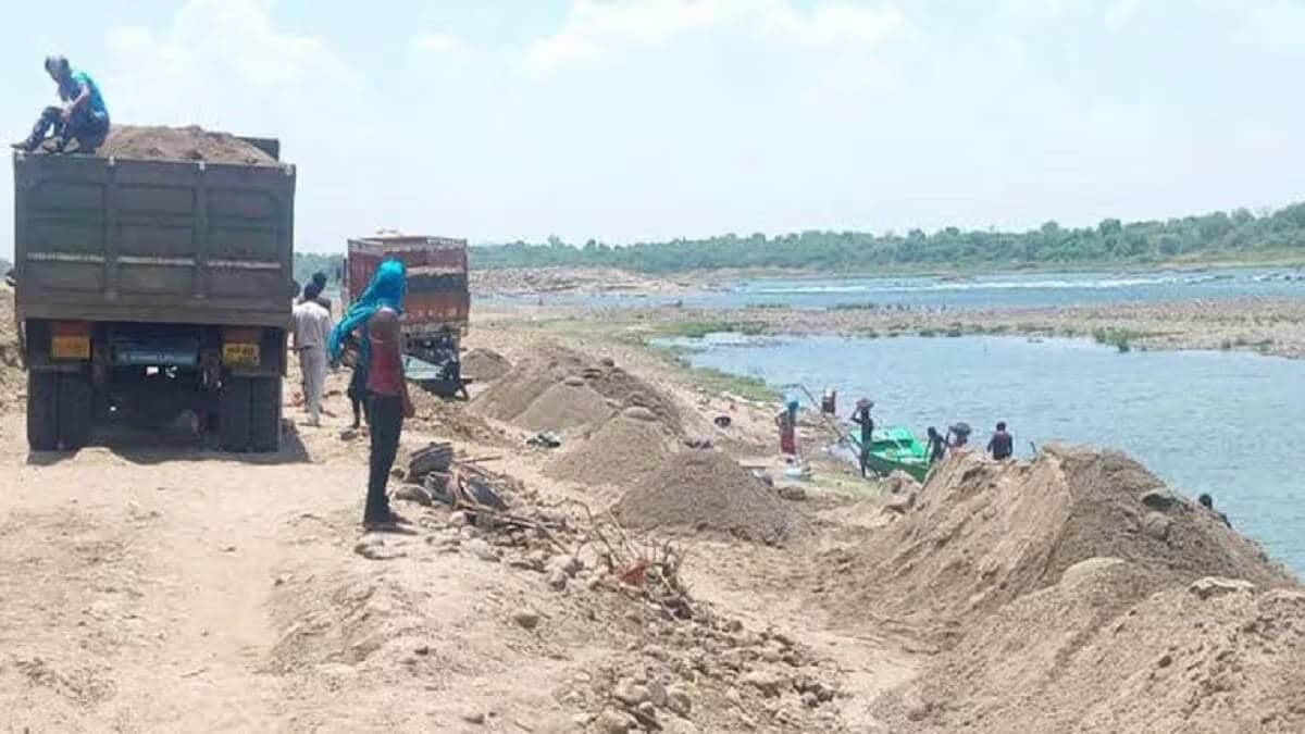 Madha Tehsildar, suspended , illegal sand mining,