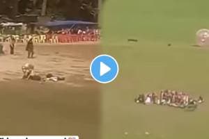 Pahalgam Terror Attack video Some young people saw the terrorist attack from a distance and fled the scene