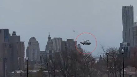 Emergency responders at the scene of the Hudson River helicopter crash​