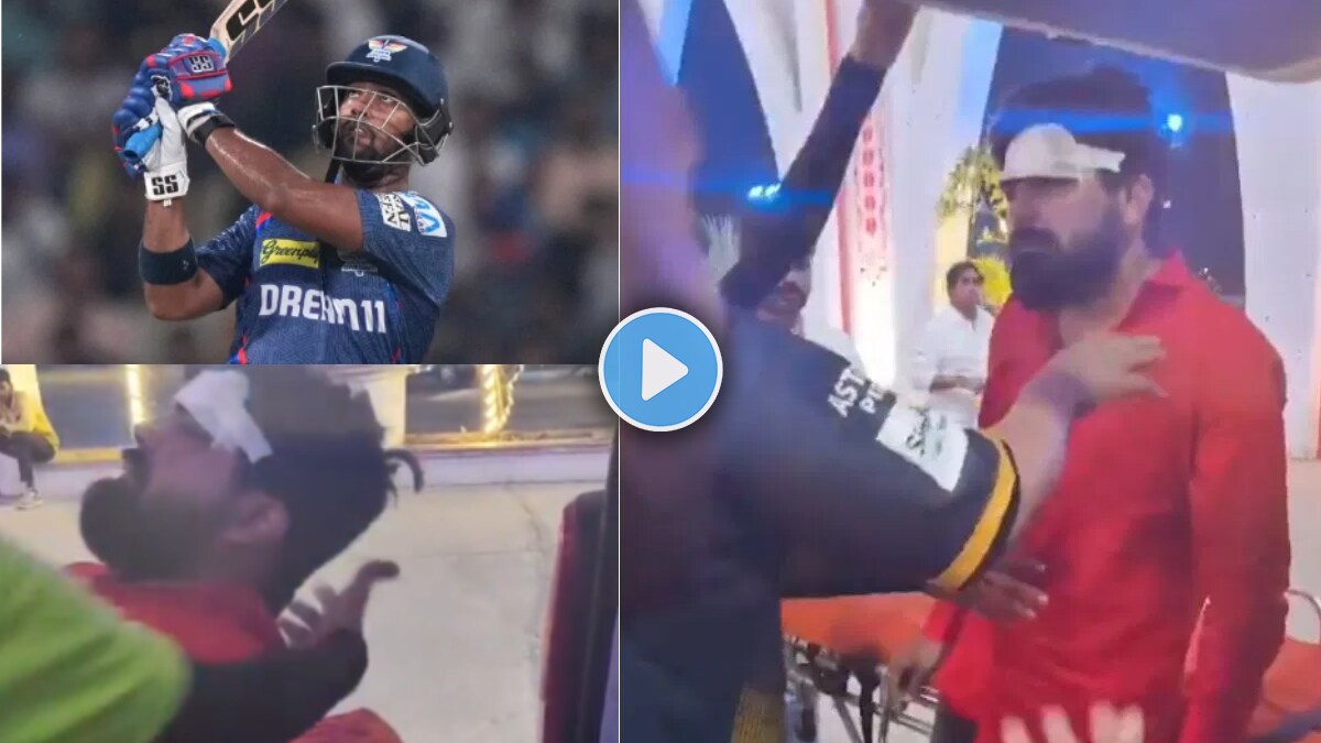 IPL 2025 Nicholas Pooran Six Leaves Fan Bloodied in Match Watch Video