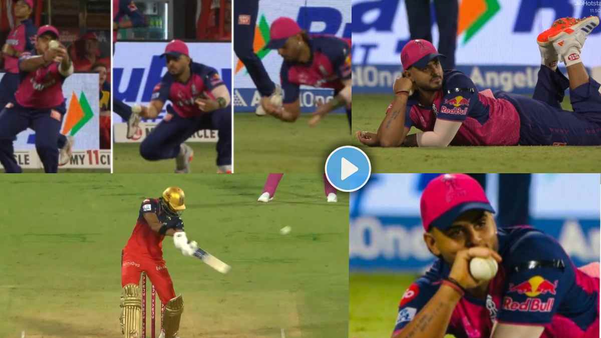 Nitish Rana Takes Catch After 6 Attempts of Devdutt Padikkal After Fifty VIDEO Viral RCB vs RR
