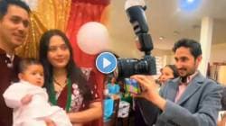 चिमुकल्याने कॅमेरात बघावे म्हणून फोटोग्राफरची भन्नाट आयडिया; पाहुण्यांसमोर केलं असं काही की… VIDEO पाहून पोट धरून हसाल