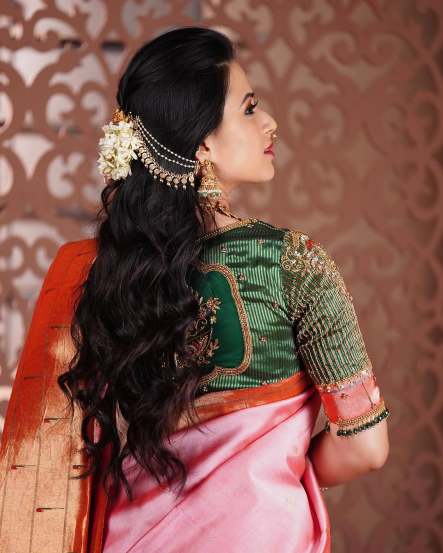 Prajakta Gaikwad Pink Muniya Paithani Saree