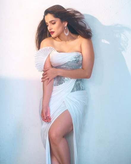 Priya Bapat White Designer Gown Look