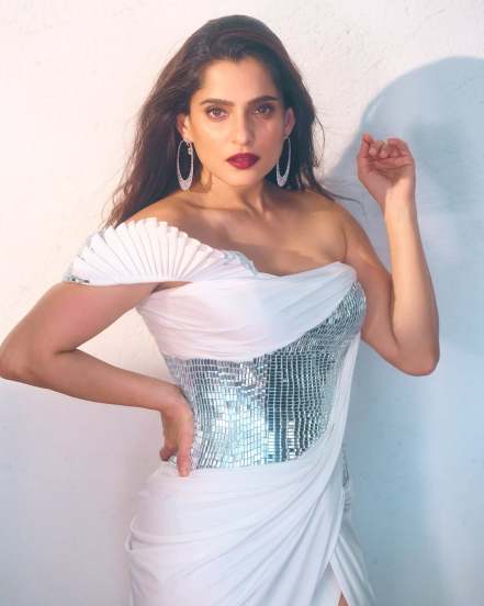 Priya Bapat White Designer Gown Look