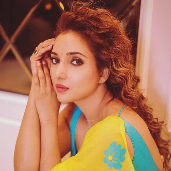 Rupali Bhosle Yellow HandPainted Saree