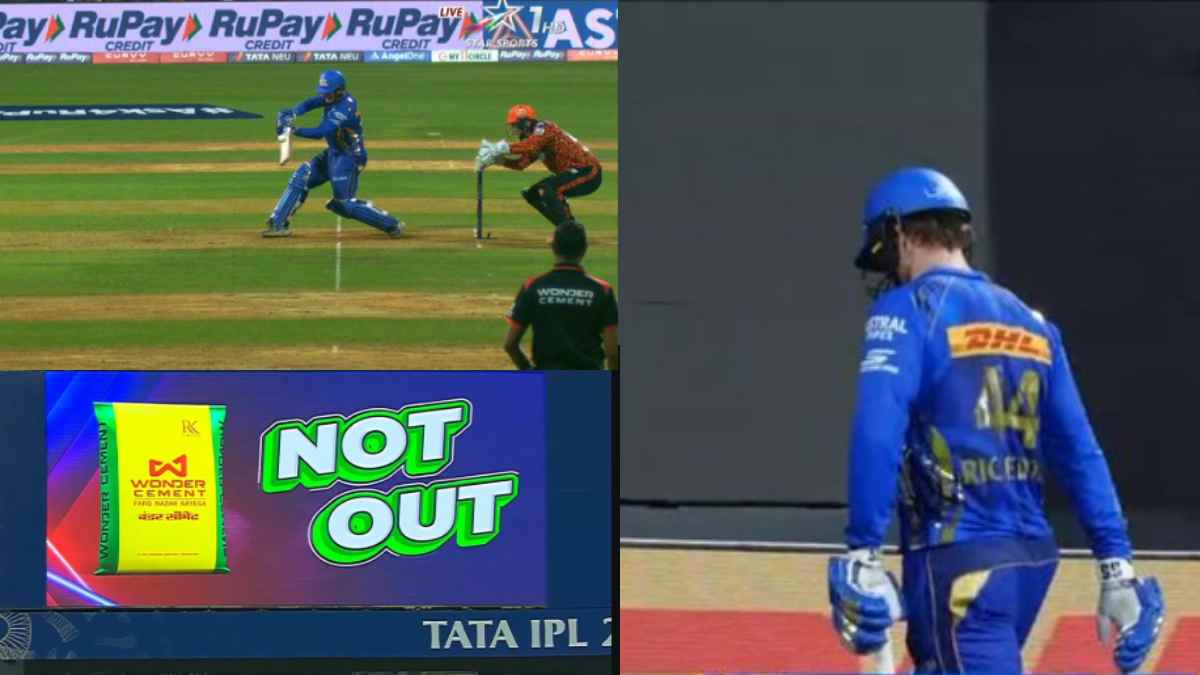 Why Was Ryan Rickelton Called Back Despite Zeeshan Ansari Caught Him out MI vs SRH