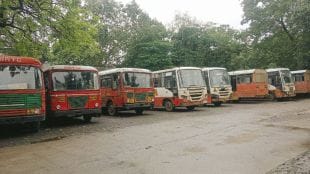 ST bus ready to go to village 29 more buses from the district