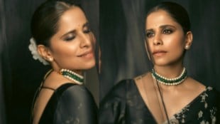 Sai Tamhankar Gulkand Black Saree Look