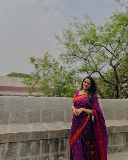 Marathi Actress Bhagyashree Mote In irkal saree