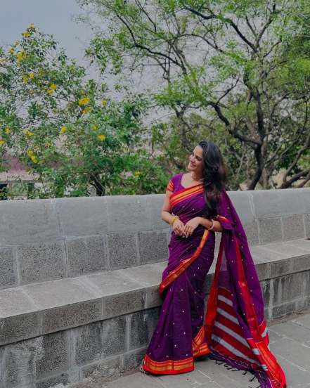 Marathi Actress Bhagyashree Mote In irkal saree