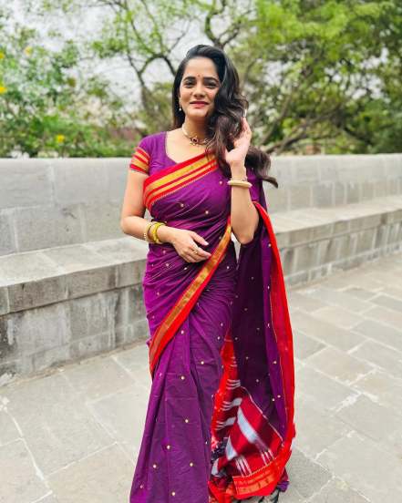 Marathi Actress Bhagyashree Mote In irkal saree