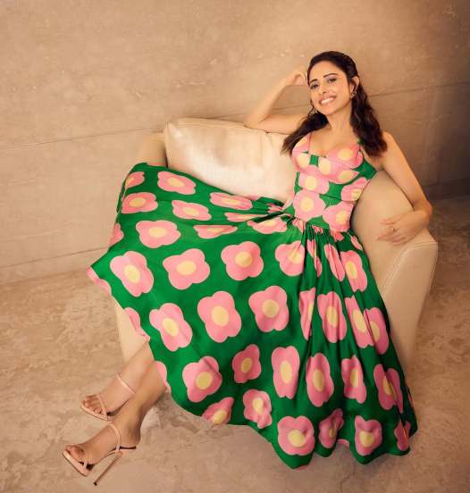 nushrrat bharuccha in floral dress look