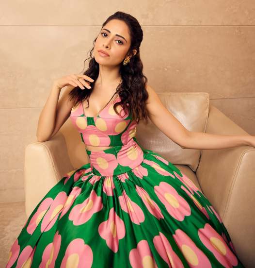 nushrrat bharuccha in floral dress look
