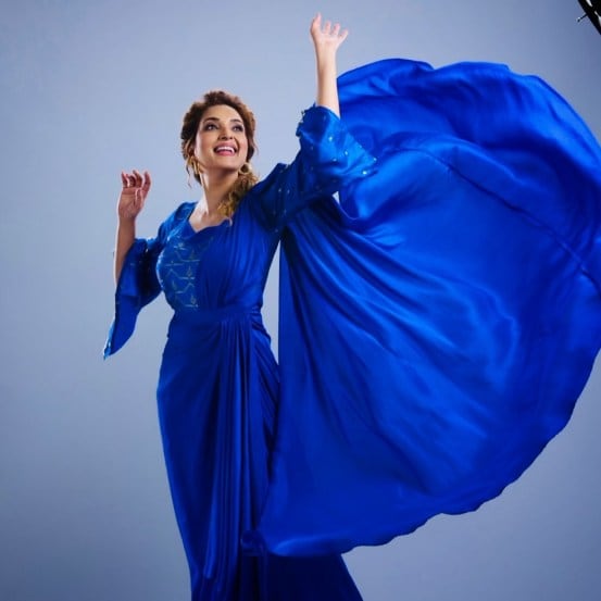 Marathi actress rupali bhosle in blue gown