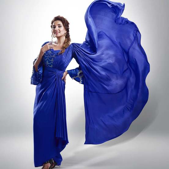 Marathi actress rupali bhosle in blue gown