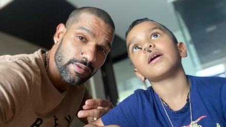 Shikhar Dhawan With Son.