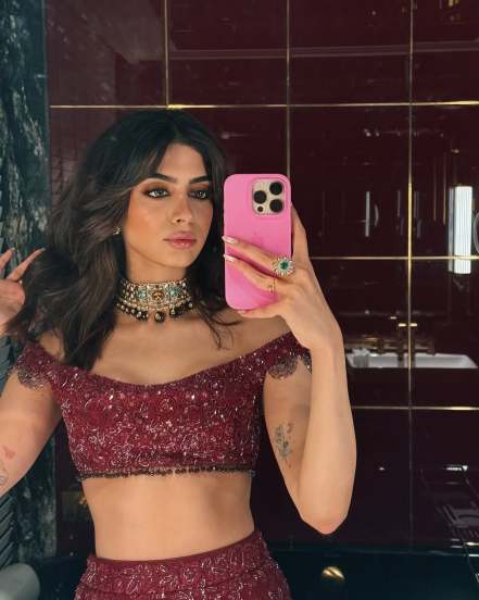 Khushi Kapoor in her dazzling traditional red lehenga for Bombay Times Fashion Week shared post on social media