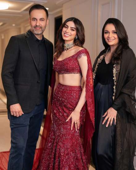 Khushi Kapoor in her dazzling traditional red lehenga for Bombay Times Fashion Week shared post on social media