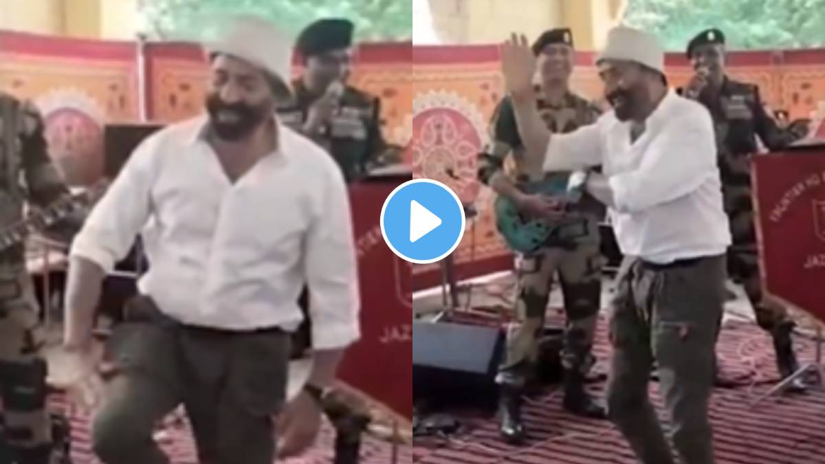 Bollywood actor Sunny Deol Dance with BSF Jawans on Main Nikla Gaddi Leke song