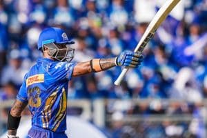Suryakumar Yadav smiles during post-match interview after winning Orange Cap