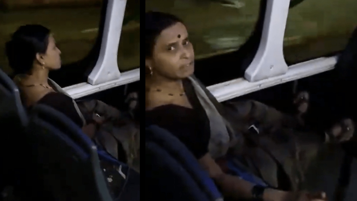 Viral Video of woman bad manners Pune PMPL bus,