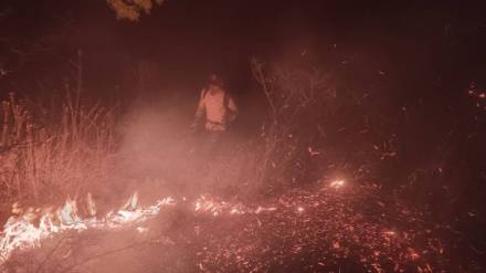 Wildfire on Budhlya mountain near Manmad suspect to keep leopards away nashik district