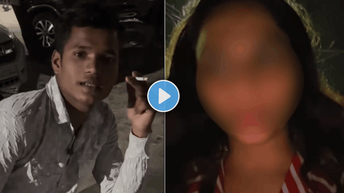 Shocking video of drunk man touches woman near delhi shivaji enclave market molested video viral on social media
